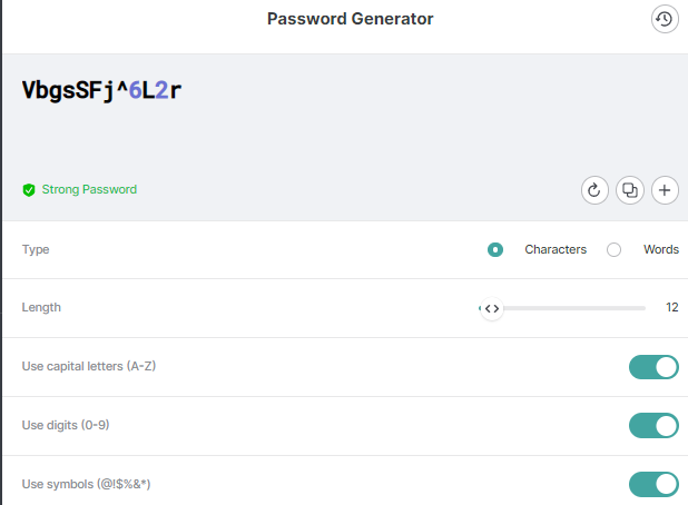 NordPass Password generator