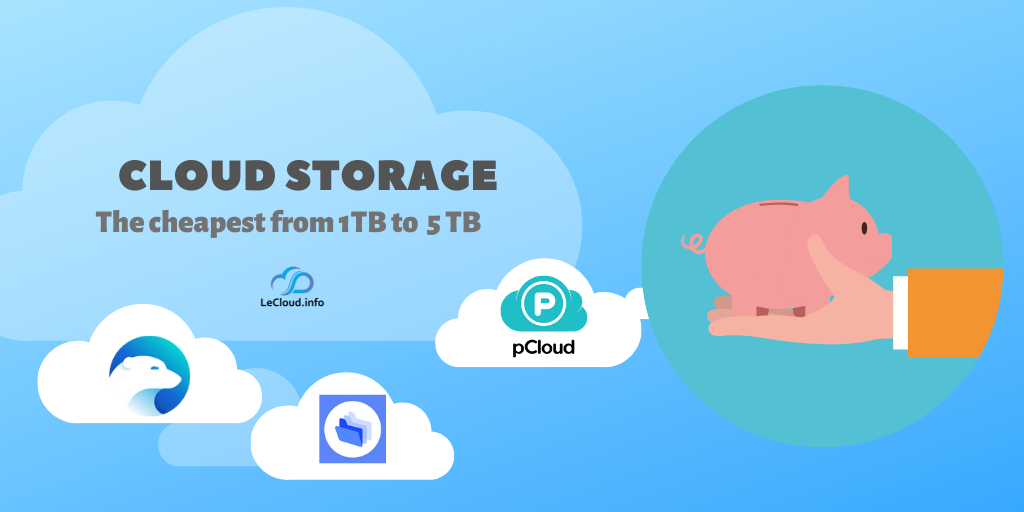 The 3 cheapest online storages between 1Tb and 5Tb