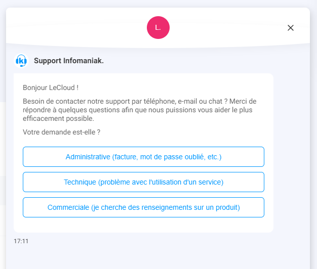 Le support de kDrive est en français, et est accessible par téléphone, email et chat.