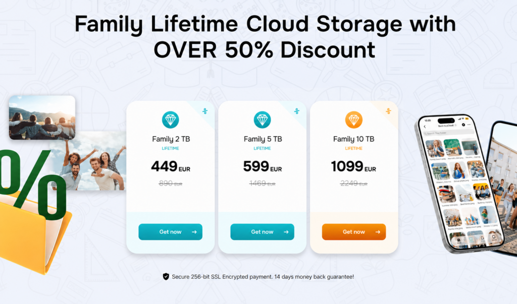 Promotion pCloud Family Lifetime Back to School 2026 : 2 To, 5 To et 10 To à prix réduit